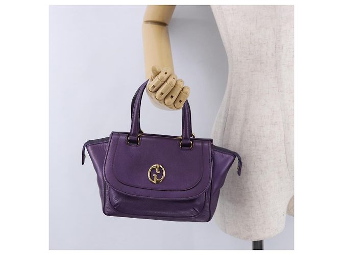 Borsa a mano GUCCI in pelle viola tono oro 282481 Auth ep15662V Porpora - vista 24