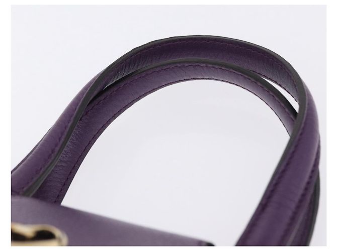 Borsa a mano GUCCI in pelle viola tono oro 282481 Auth ep15662V Porpora - vista 8