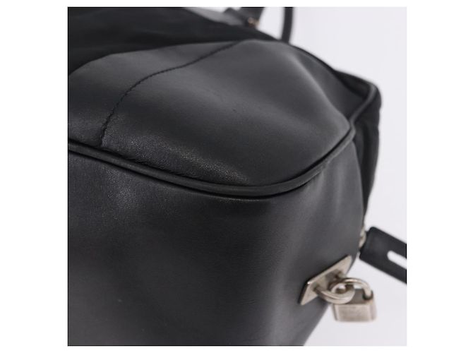 Borsa Tote PRADA Nylon Nero Argento Auth 197707V - vista 17