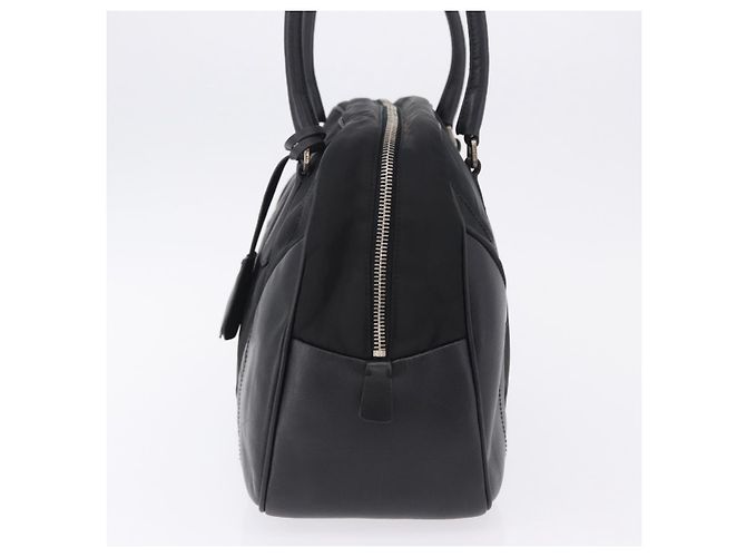 Borsa Tote PRADA Nylon Nero Argento Auth 197707V - vista 3