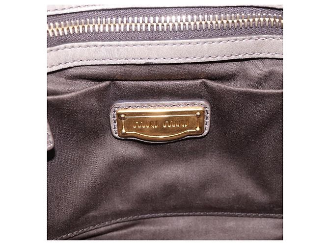 Borsa a mano Miu Miu Matelassé in pelle 2way Grigio Oro Auth 200159V Marrone D'oro - vista 19