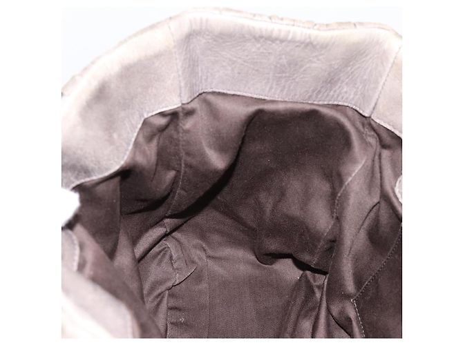 Borsa a mano Miu Miu Matelassé in pelle 2way Grigio Oro Auth 200159V Marrone D'oro - vista 21