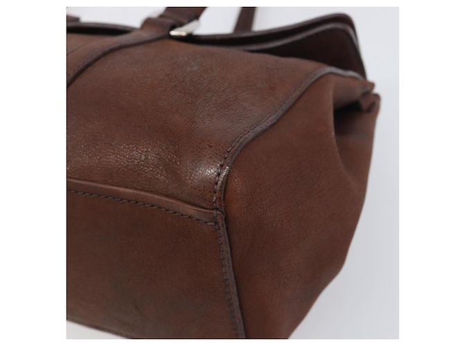 Borsa a tracolla PRADA in pelle marrone argento Auth yk20802SAV - vista 15