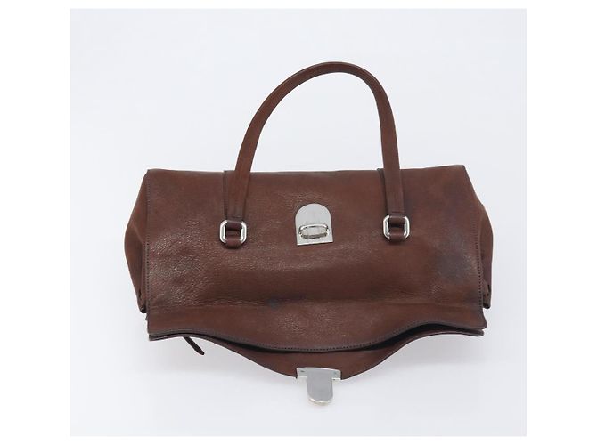 Borsa a tracolla PRADA in pelle marrone argento Auth yk20802SAV - vista 21