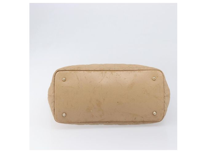 Bolso Tote Christian Dior Lady Dior Canage Canvas Beige Tono Dorado Auth 198943 - vista 10