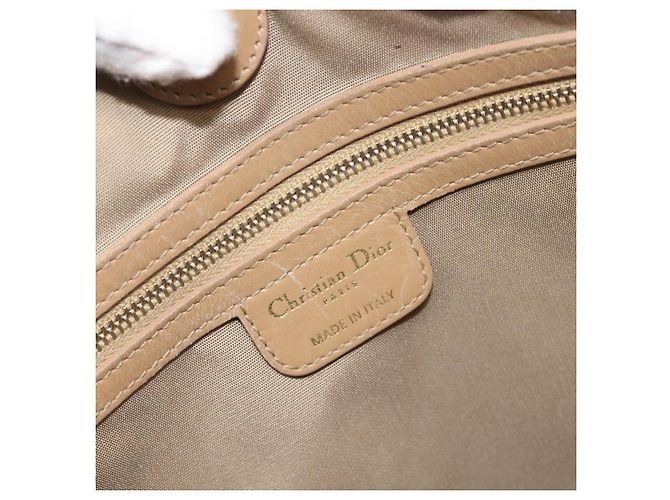 Bolso Tote Christian Dior Lady Dior Canage Canvas Beige Tono Dorado Auth 198943 - vista 18