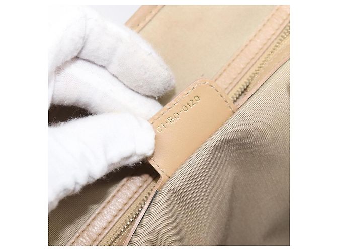 Bolso Tote Christian Dior Lady Dior Canage Canvas Beige Tono Dorado Auth 198943 - vista 24
