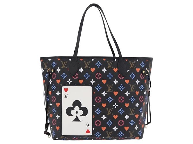 Borsa Tote LOUIS VUITTON Monogram Game On Neverfull MM Nero M57483 Auth SW2669SM Monogramma - vista 13