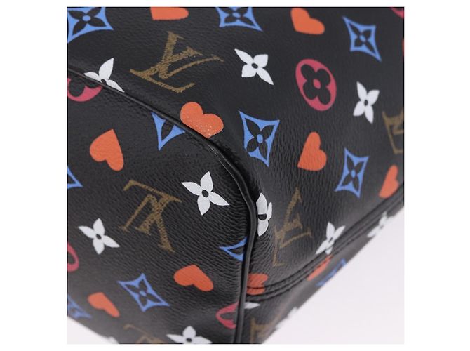 Borsa Tote LOUIS VUITTON Monogram Game On Neverfull MM Nero M57483 Auth SW2669SM Monogramma - vista 17
