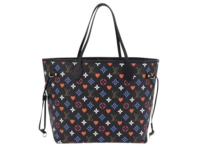 Borsa Tote LOUIS VUITTON Monogram Game On Neverfull MM Nero M57483 Auth SW2669SM Monogramma - vista 2