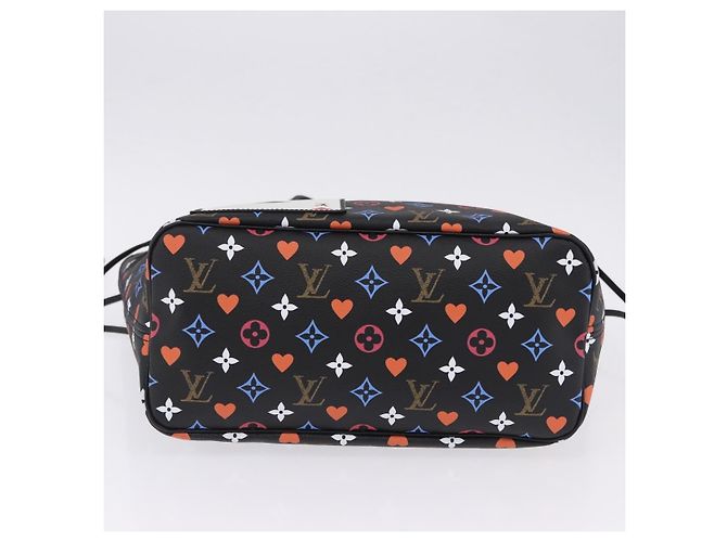 Borsa Tote LOUIS VUITTON Monogram Game On Neverfull MM Nero M57483 Auth SW2669SM Monogramma - vista 5