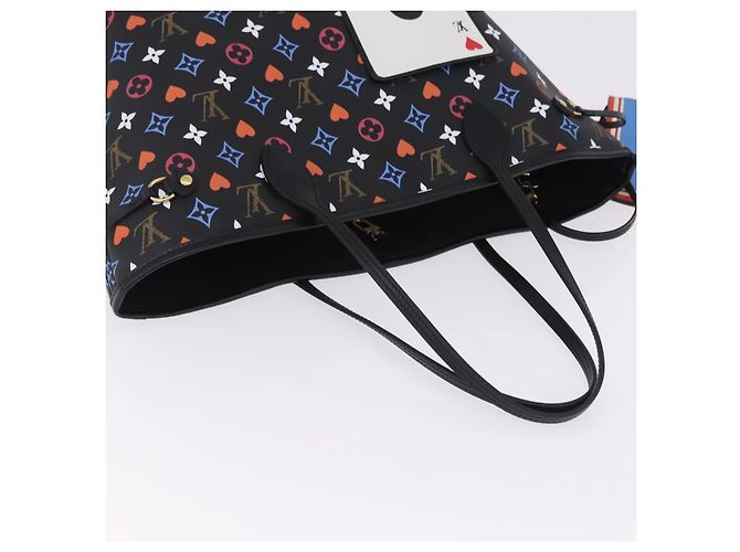Borsa Tote LOUIS VUITTON Monogram Game On Neverfull MM Nero M57483 Auth SW2669SM Monogramma - vista 7