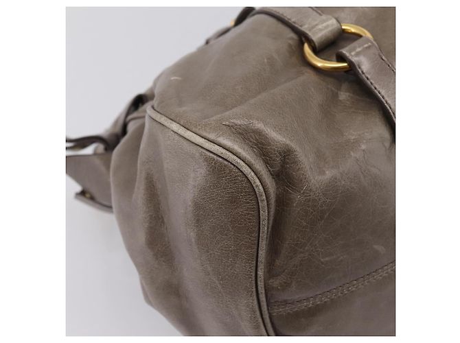 Borsa a mano Miu Miu in pelle 2way Grigio Oro Auth yk20871M Marrone D'oro - vista 10