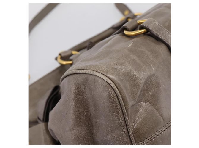 Borsa a mano Miu Miu in pelle 2way Grigio Oro Auth yk20871M Marrone D'oro - vista 16