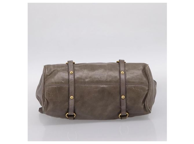 Borsa a mano Miu Miu in pelle 2way Grigio Oro Auth yk20871M Marrone D'oro - vista 5