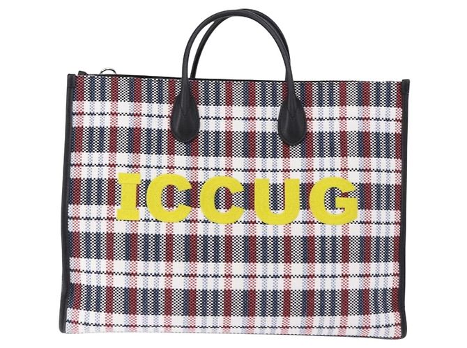 Borsa Tote GUCCI Canvas 2way Multicolor Silver 659980 Auth ka5919V Argento Multicolore - vista 2