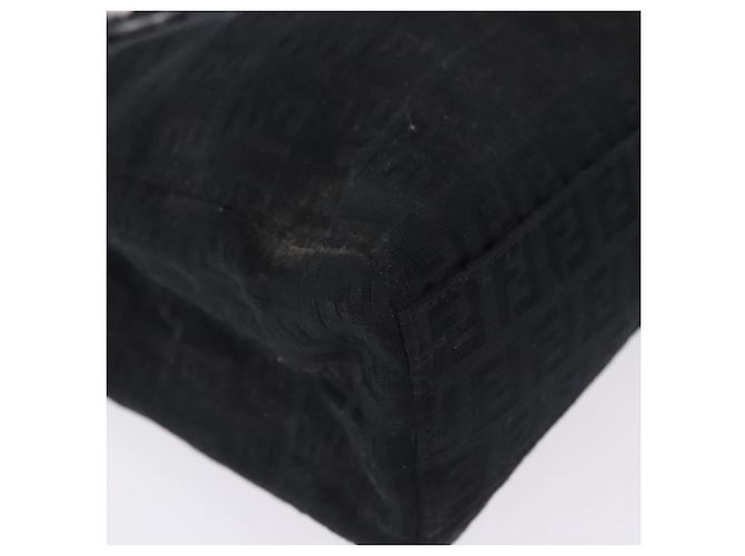 Borsa a mano FENDI Zucchino Canvas Nero Argento Auth BA15300 - vista 10