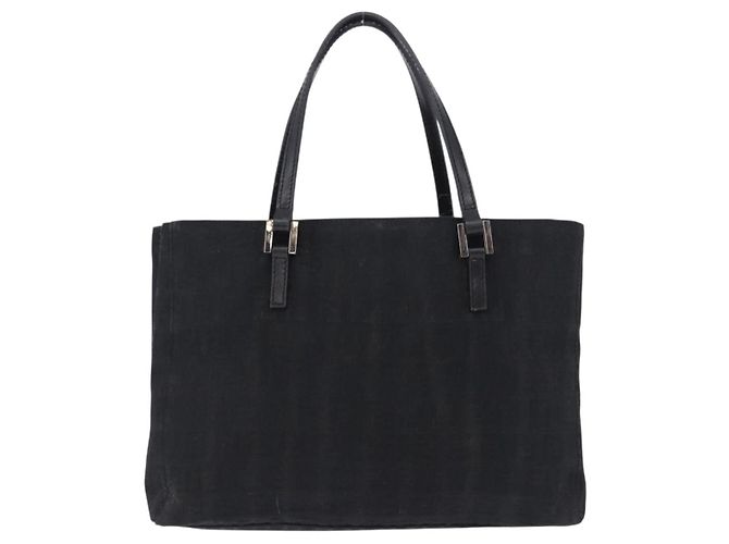 Borsa a mano FENDI Zucchino Canvas Nero Argento Auth BA15300 - vista 13