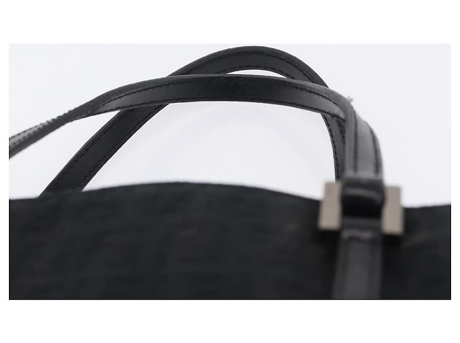 Borsa a mano FENDI Zucchino Canvas Nero Argento Auth BA15300 - vista 14