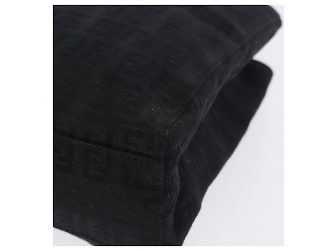 Borsa a mano FENDI Zucchino Canvas Nero Argento Auth BA15300 - vista 17