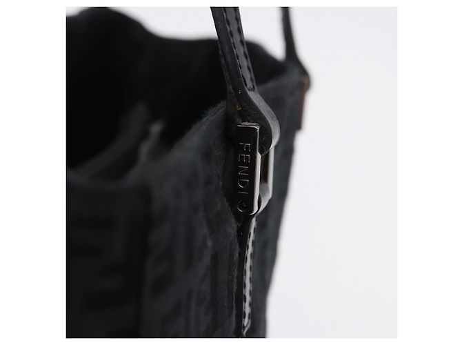 Borsa a mano FENDI Zucchino Canvas Nero Argento Auth BA15300 - vista 18