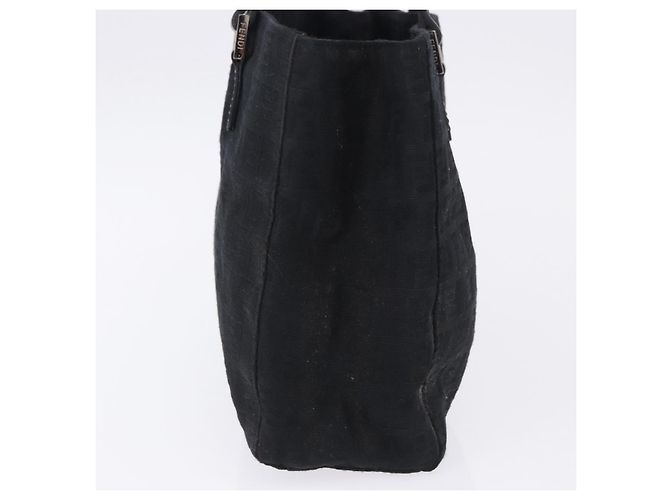 Borsa a mano FENDI Zucchino Canvas Nero Argento Auth BA15300 - vista 4