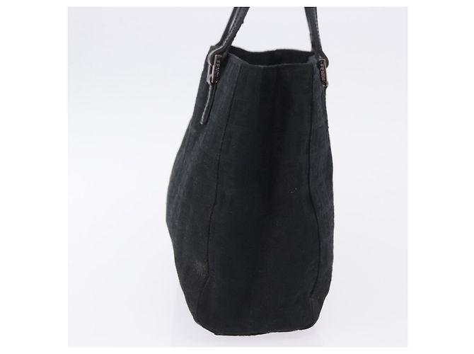 Borsa a mano FENDI Zucchino Canvas Nero Argento Auth BA15300 - vista 5