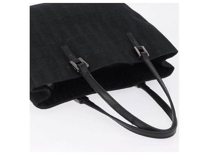 Borsa a mano FENDI Zucchino Canvas Nero Argento Auth BA15300 - vista 7