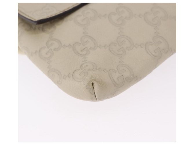 GUCCI GuccissimaGG Body Bag Leather Ivory Silver 162916 Auth 198969 Argento Crudo - vista 13