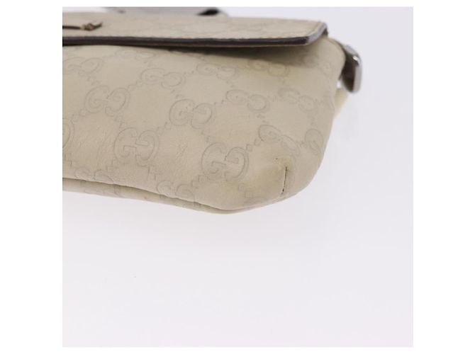 GUCCI GuccissimaGG Body Bag Leather Ivory Silver 162916 Auth 198969 Argento Crudo - vista 14