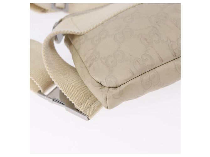 GUCCI GuccissimaGG Body Bag Leather Ivory Silver 162916 Auth 198969 Argento Crudo - vista 15