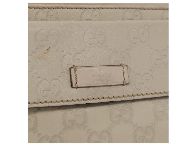 GUCCI GuccissimaGG Body Bag Leather Ivory Silver 162916 Auth 198969 Argento Crudo - vista 17