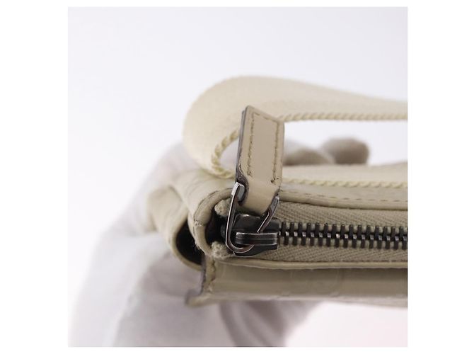 GUCCI GuccissimaGG Body Bag Leather Ivory Silver 162916 Auth 198969 Argento Crudo - vista 18