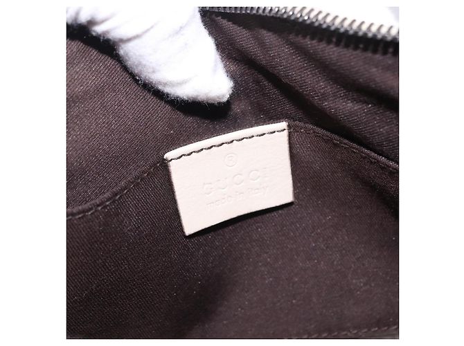 GUCCI GuccissimaGG Body Bag Leather Ivory Silver 162916 Auth 198969 Argento Crudo - vista 19