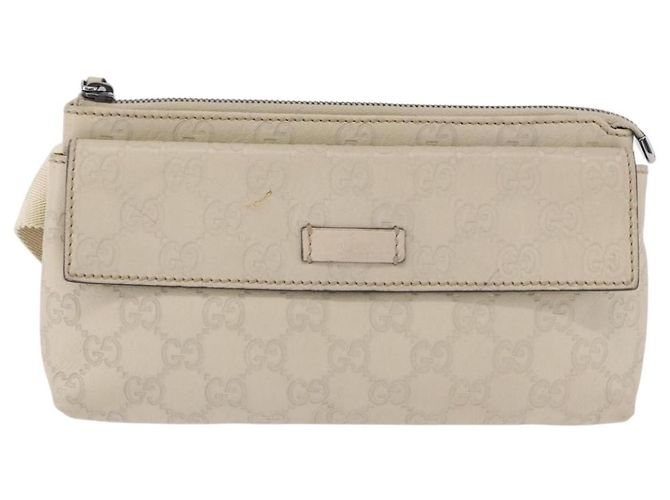 GUCCI GuccissimaGG Body Bag Leather Ivory Silver 162916 Auth 198969 Argento Crudo - vista 2