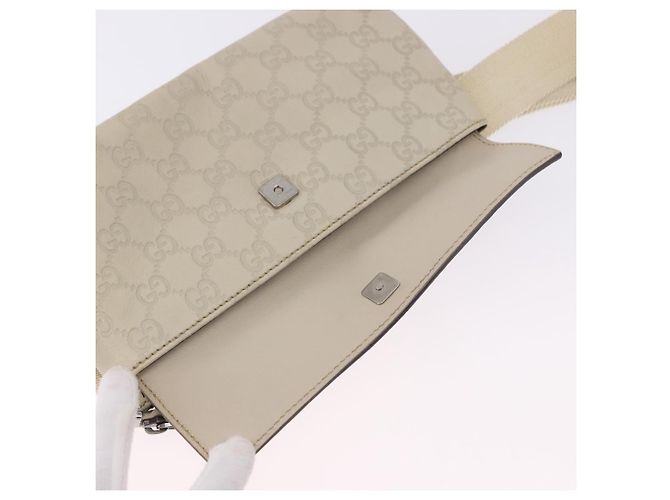 GUCCI GuccissimaGG Body Bag Leather Ivory Silver 162916 Auth 198969 Argento Crudo - vista 23
