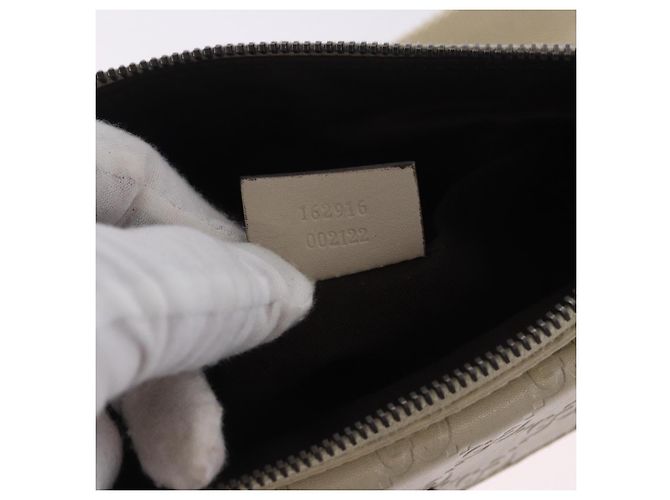 GUCCI GuccissimaGG Body Bag Leather Ivory Silver 162916 Auth 198969 Argento Crudo - vista 26