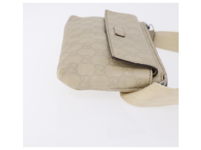 GUCCI GuccissimaGG Body Bag Leather Ivory Silver 162916 Auth 198969 Argento Crudo - vista 6
