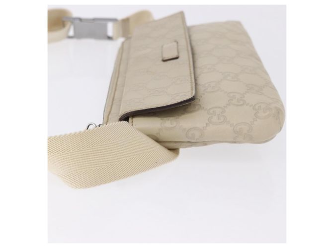 GUCCI GuccissimaGG Body Bag Leather Ivory Silver 162916 Auth 198969 Argento Crudo - vista 7