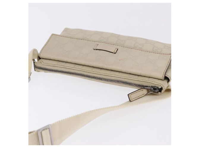 GUCCI GuccissimaGG Body Bag Leather Ivory Silver 162916 Auth 198969 Argento Crudo - vista 8