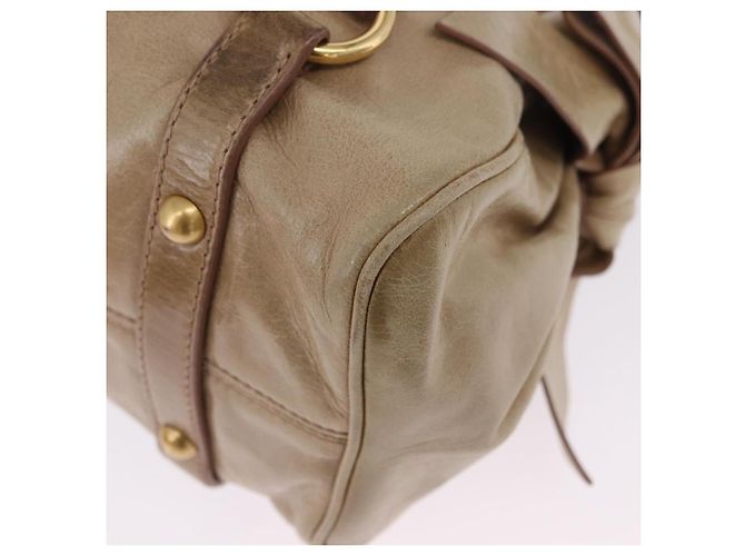 Borsa a mano Miu Miu in pelle 2way Beige Gold Auth yk20865A D'oro - vista 15