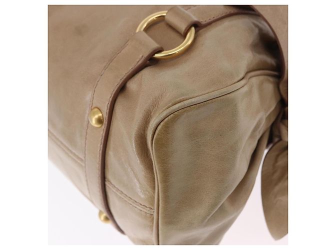 Borsa a mano Miu Miu in pelle 2way Beige Gold Auth yk20865A D'oro - vista 17