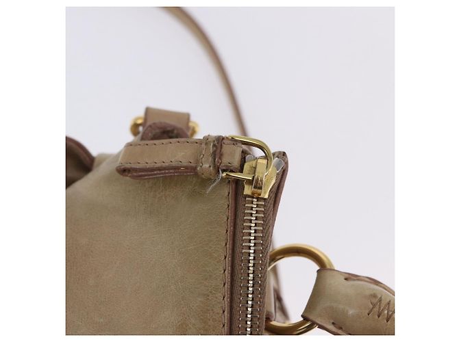 Borsa a mano Miu Miu in pelle 2way Beige Gold Auth yk20865A D'oro - vista 20
