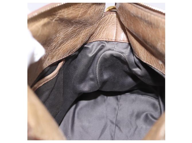 Borsa a mano Miu Miu in pelle 2way Beige Gold Auth yk20865A D'oro - vista 22
