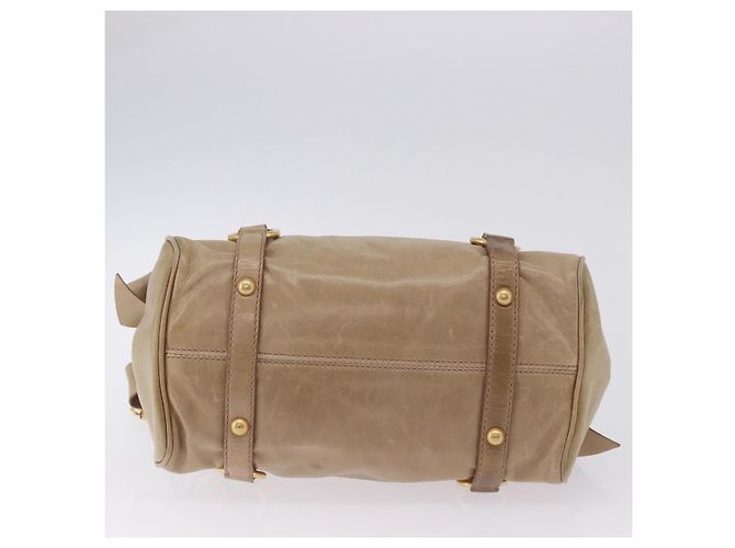 Borsa a mano Miu Miu in pelle 2way Beige Gold Auth yk20865A D'oro - vista 5