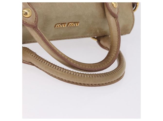 Borsa a mano Miu Miu in pelle 2way Beige Gold Auth yk20865A D'oro - vista 7