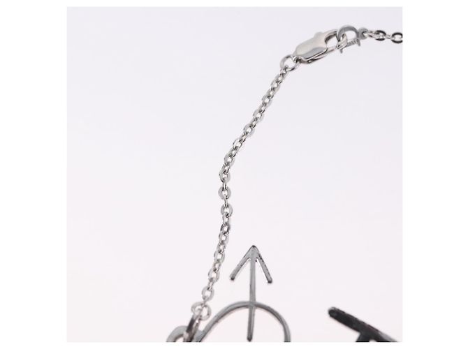 Bracciale Christian Dior Heart Arrow Metal Silver Auth am12479M Argento - vista 11