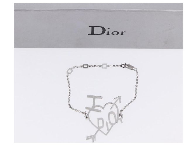 Bracciale Christian Dior Heart Arrow Metal Silver Auth am12479M Argento - vista 16
