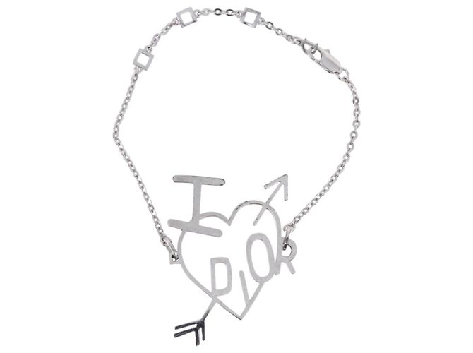 Bracciale Christian Dior Heart Arrow Metal Silver Auth am12479M Argento - vista 2