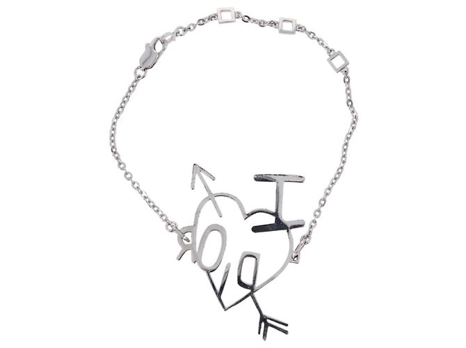 Bracciale Christian Dior Heart Arrow Metal Silver Auth am12479M Argento - vista 3